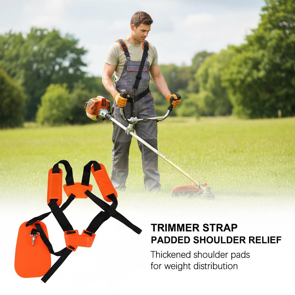 Brush Cutter Strap - สายรัดไหล่แบบมีเบาะรองรับสองชั้นสำหรับเครื่องตัดหญ้าแบบสายรัด ปรับได้ ทำจากไนลอน สายรัดสบายสำหรับเครื่องมือทำสวน