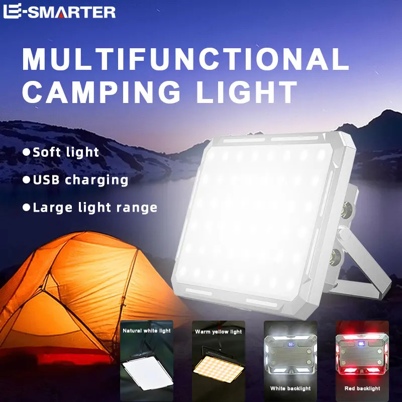 Outdoor Power For Camping - ไฟ LED สำหรับเต็นท์แคมป์ปิ้งแบบชาร์จไฟได้ ไฟฉายกำลังสูง ไฟฉุกเฉินกลางแจ้ง กันน้ำ