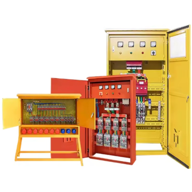 Outdoor Power Distribution Panel - กล่องสวิตช์นิรภัยสีเหลือง ชุดจ่ายไฟชั่วคราวกลางแจ้ง แผงจ่ายไฟกันน้ำกันฝน IP65 สำหรับไซต์ก่อสร้าง