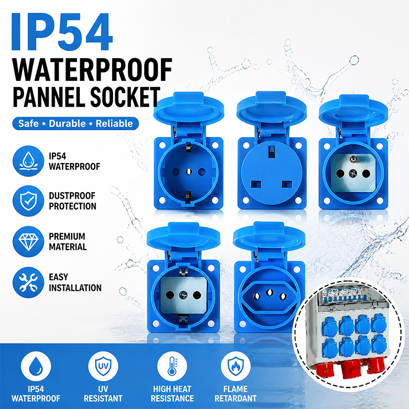 Outdoor Power Distribution Panel - IP54 16A ปลั๊กไฟอุตสาหกรรมแบบกันน้ำ ปลั๊กไฟติดผนัง ปลั๊กไฟอเนกประสงค์ EU