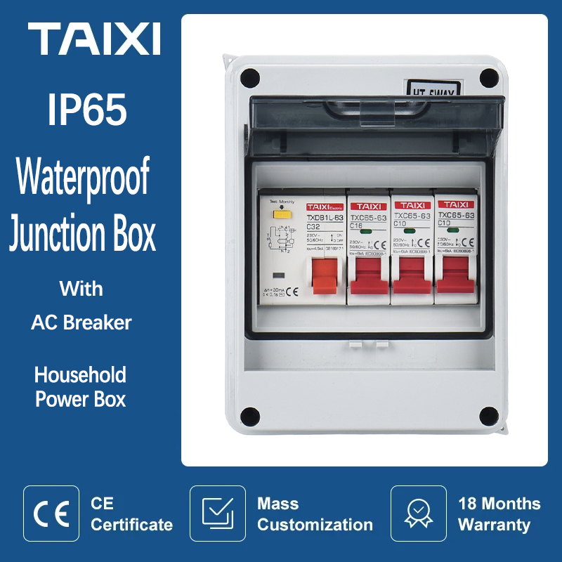 Outdoor Power Box Cover - กลางแจ้งครัวเรือนสวิตช์ MCB กันน้ำการกระจายไฟฟ้ากล่อง Circuit Breaker Power