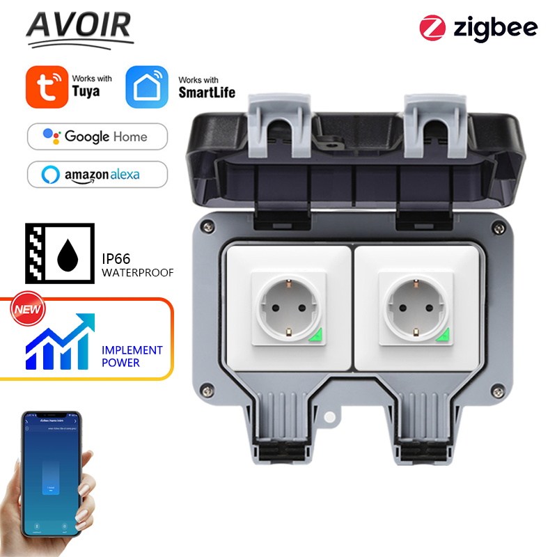 Outdoor Power Parts - Avoir Tuya Zigbee ซ็อกเก็ตไฟฟ้า IP66 กันน้ํากลางแจ้ง