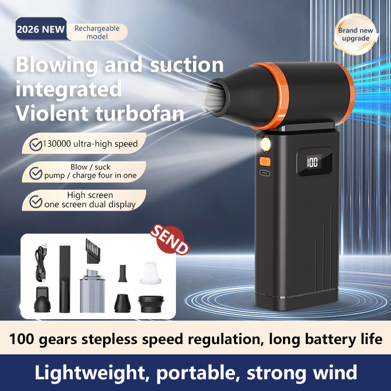 Outdoor Power Vacuum - เครื่องดูดฝุ่นแบบมือถือ 2-in-1 ดูดและเป่าลม ความเร็วสูง ชาร์จผ่าน USB