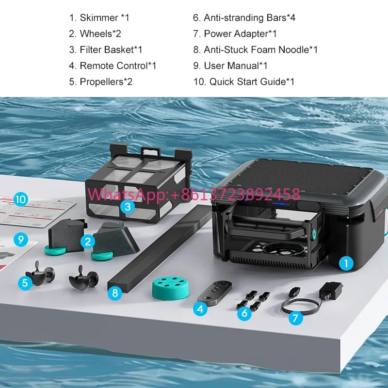 Outdoor Power Vacuum - หุ่นยนต์ทำความสะอาดพื้นผิวสระน้ำ เครื่องดูดฝุ่นสระน้ำอัตโนมัติ กำจัดใบไม้ ใช้พลังงานแสงอาทิตย์ อุปกรณ์ทำความสะอาดสระน้ำและอุปกรณ์เสริมสำหรับใช้ในครัวเรือนกลางแจ้ง