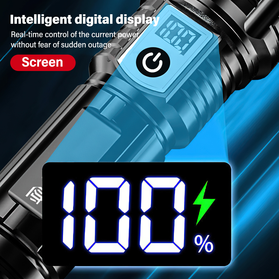 ไฟฉาย LED กำลังสูง 200000LM แบ - Outdoor Power For Camping บทวิจารณ์และราคา