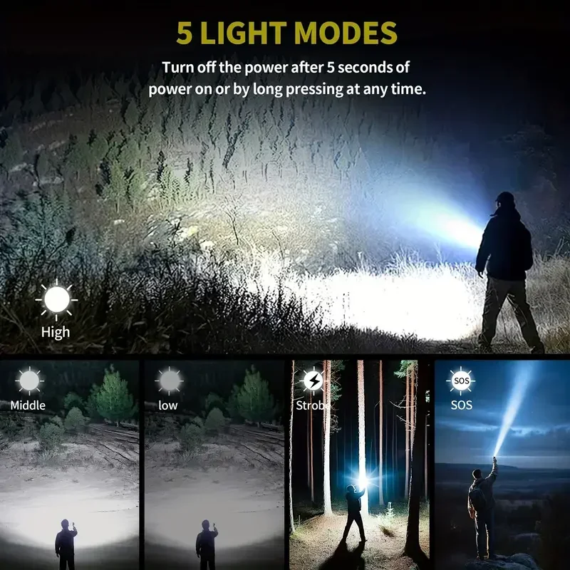 ไฟฉายซูมได้สว่างสดใสพร้อมเลนส์ - Outdoor Power For Camping บทวิจารณ์และราคา
