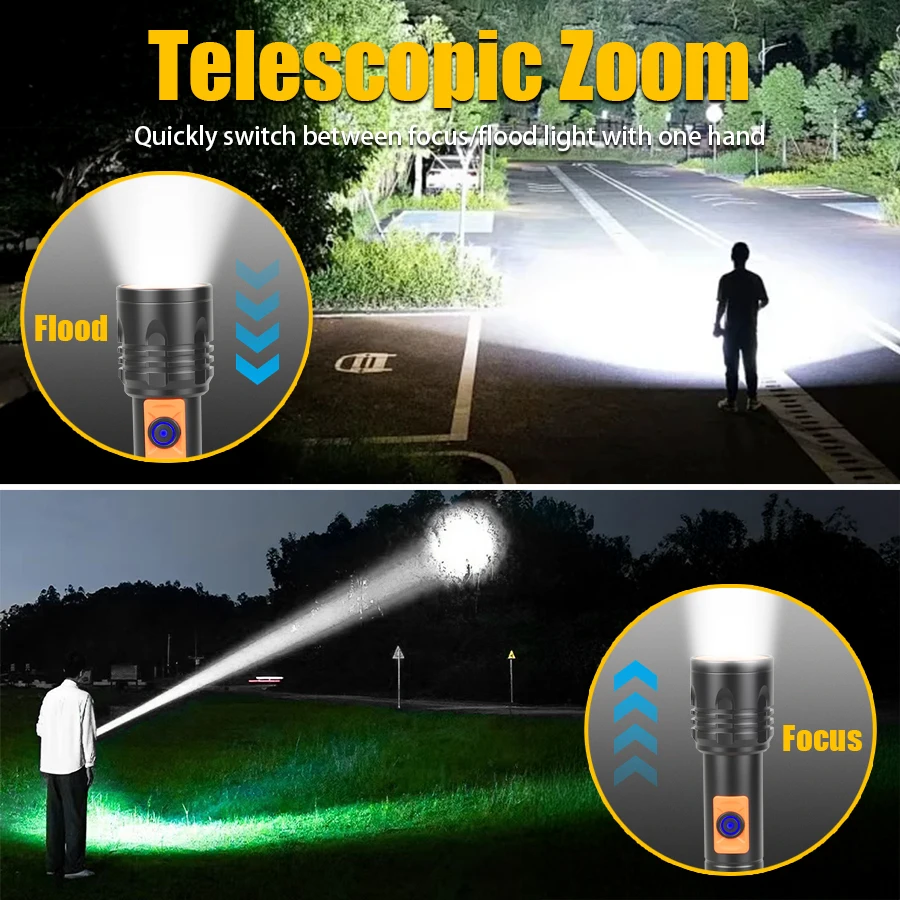 ไฟฉาย LED พลังงานสูงไฟฉายแบบชา - Outdoor Power For Camping บทวิจารณ์และราคา