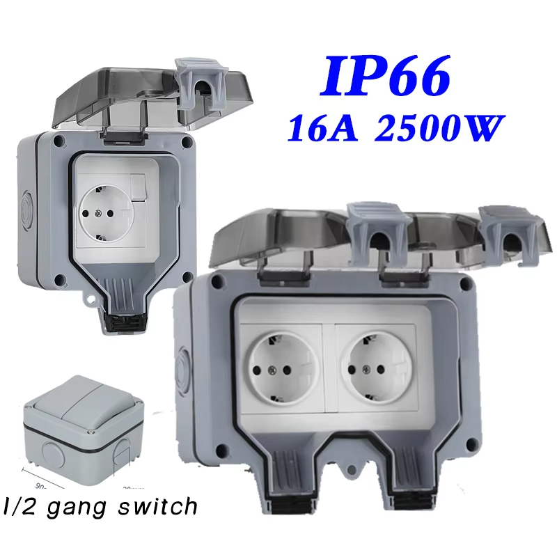 EU KR ผนังกลางแจ้งซ็อกเก็ตกันน - Outdoor Power Parts บทวิจารณ์และราคา